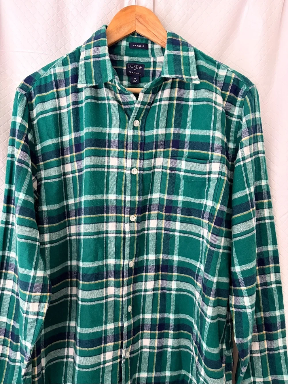 J. Crew Green and Navy Plaid Button-Down Shirt